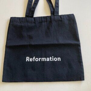 Reformation Small Black Canvas Tote